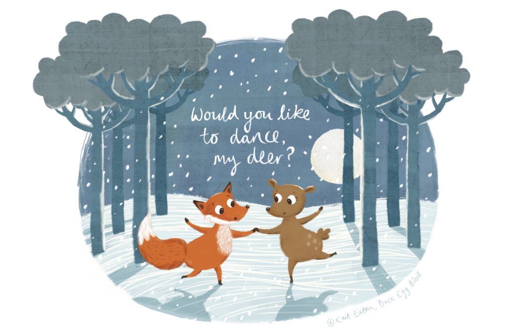 Fox and Deer Christmas Card